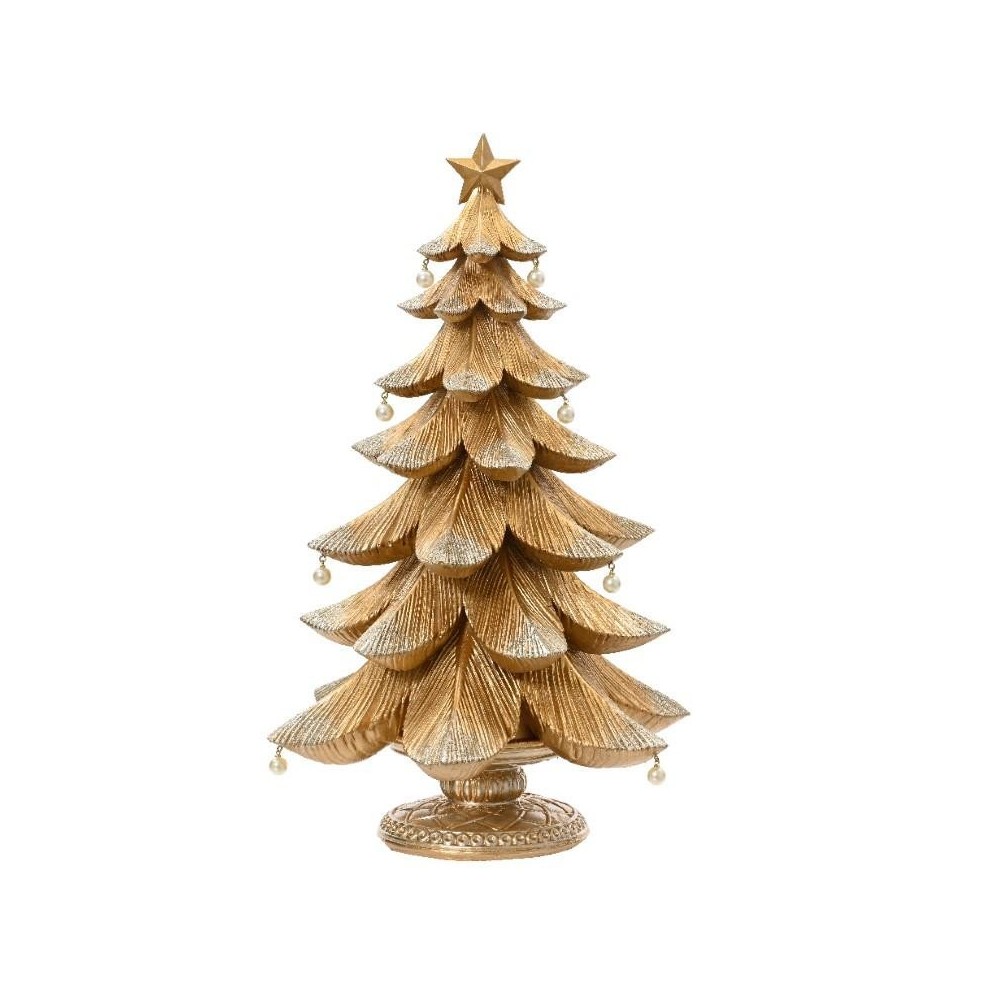 ALBERO ORO PALLINE PERLE H.38CM.